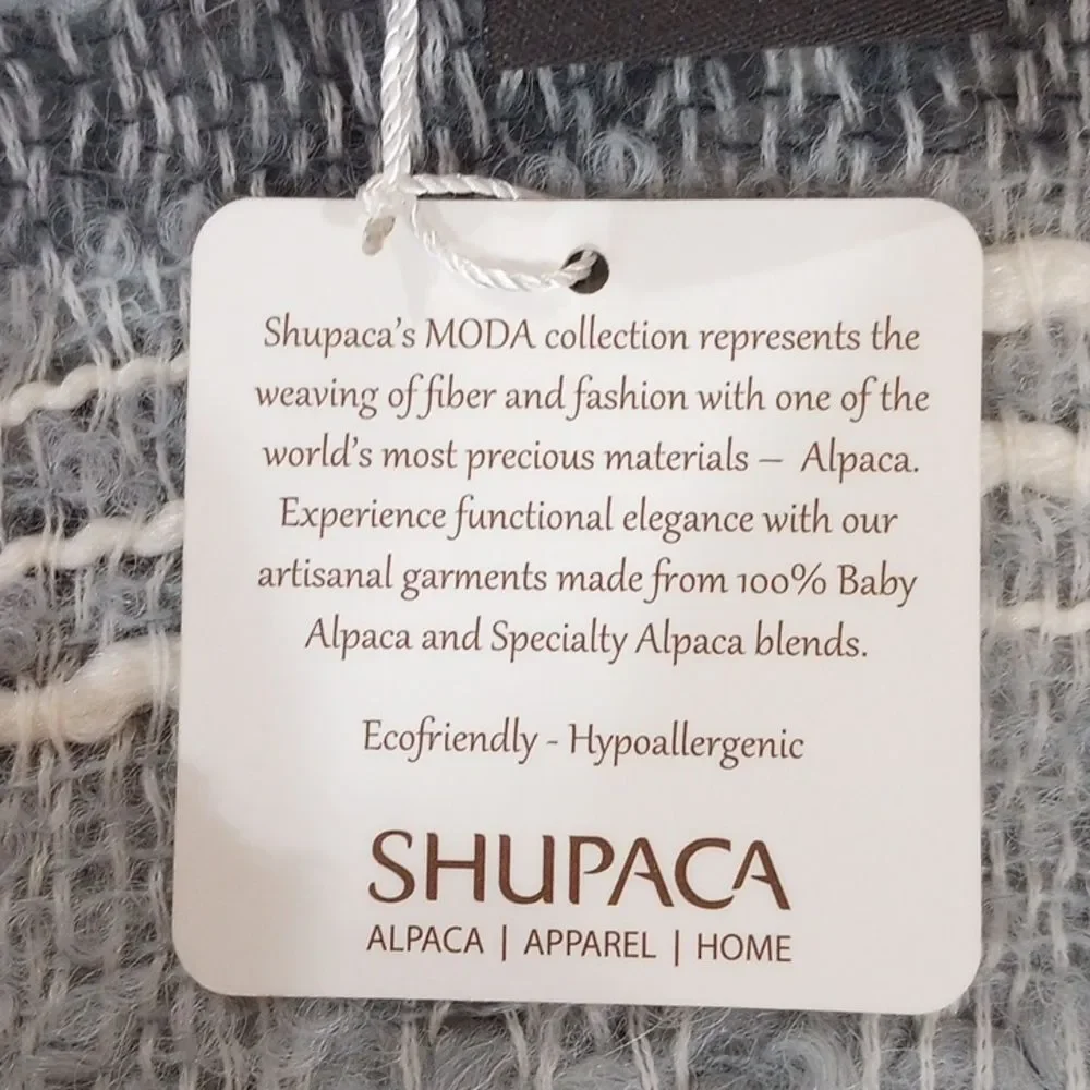 New! Shupaca Infinity Alpaca Scarf - Boucle - Gray Monochrome